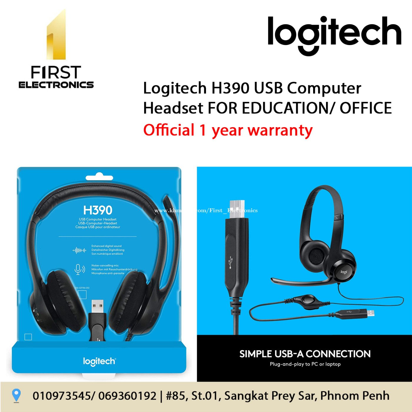 Logitech - casque audio usb - h390