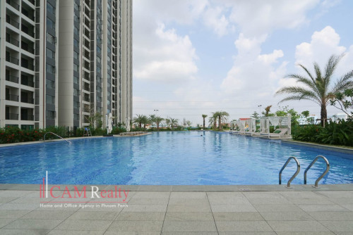 Hun Sen Blvd.| 1 bedroom condominium for rent| Swimming pool and gym