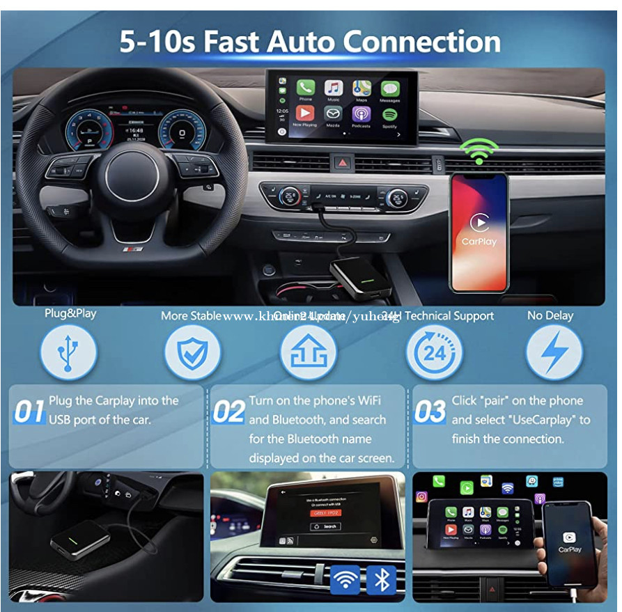 Apple CarPlay (wireless) adapter for car with wired factory