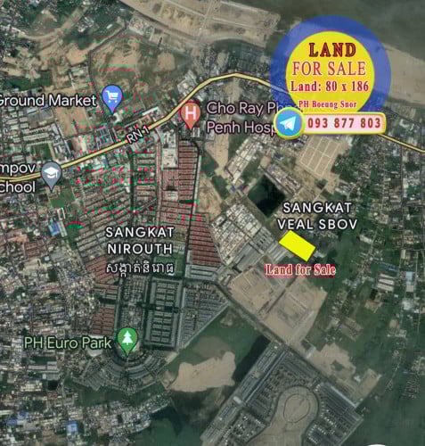 ដីលក់ នៅជិតបុរីប៉េងហ៊ួតបឹងស្នោ