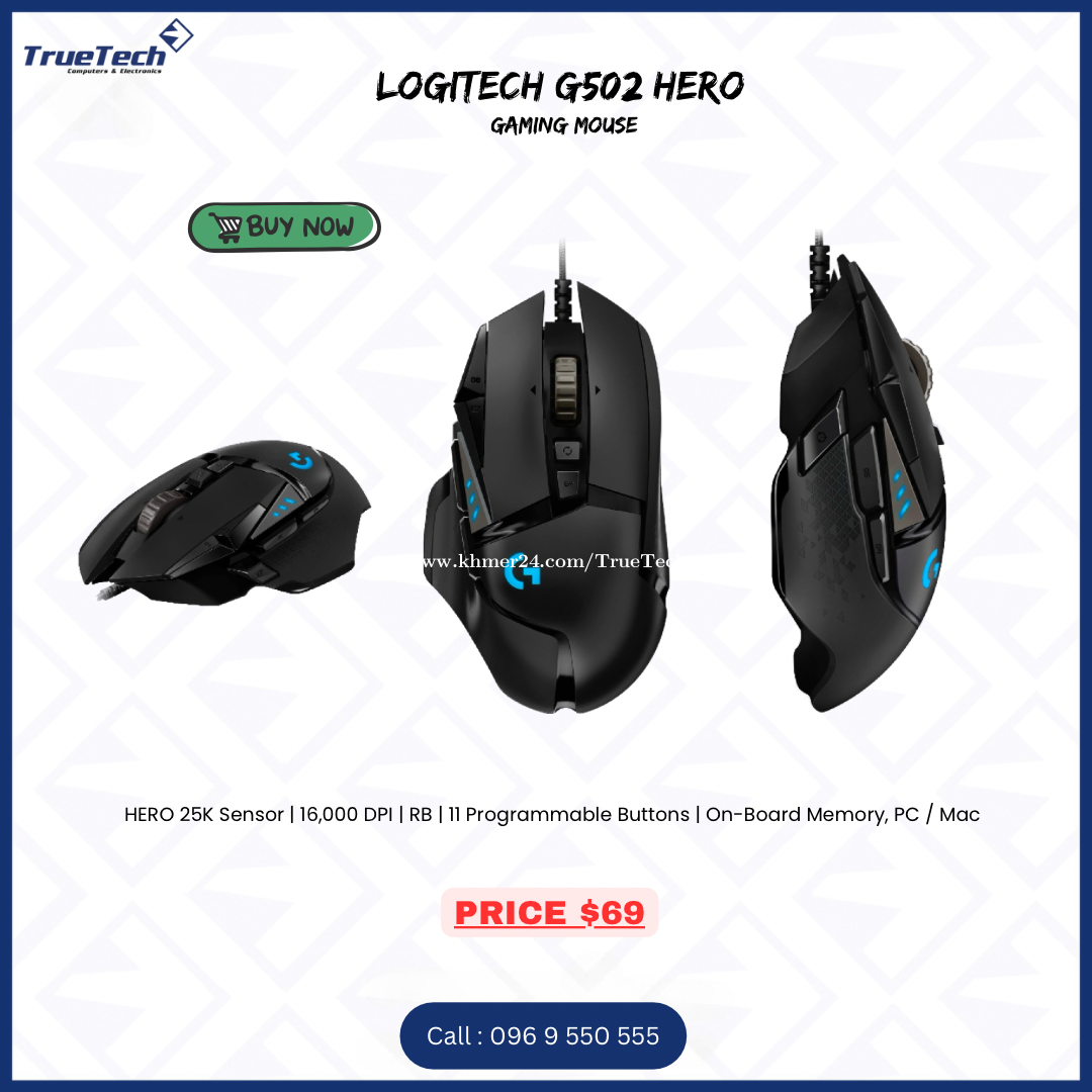 Logitech G502 Hero Gaming Mouse Price $69.00 in Khmuonh, Cambodia ...