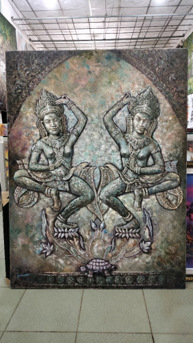 Apsara អប្សារា oil painting