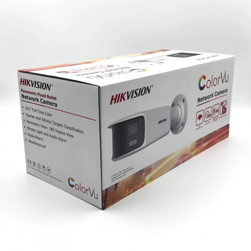 Hikvision DS-2CD2T87G2P-LSU/SL 4K 8MP POE Panoramic ColorVu AcuSense Strobe Light And Audio Alarm