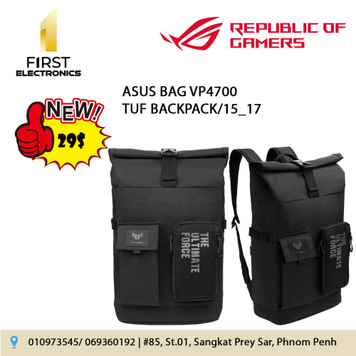 Computer world sylhet - New Arrival TUF Gaming VP4700 Backpack TUF Gaming  VP4700 43.18cm(17-inch) laptop backpack featuring water-repellent exterior,  light weight and durable water repellent, suitable for gaming and everyday  use. MRP