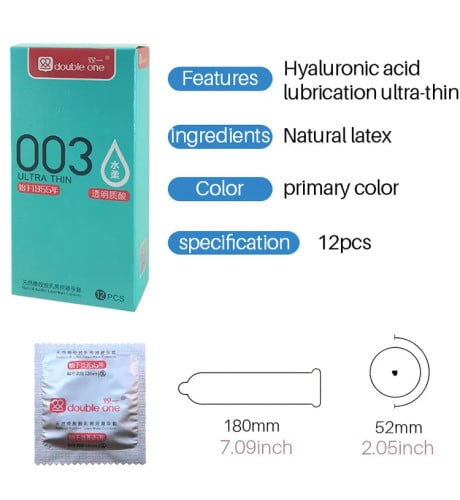 ស្រោមអនាម័យស្តើង​ 003 ទឹករំអិលHyaluronic