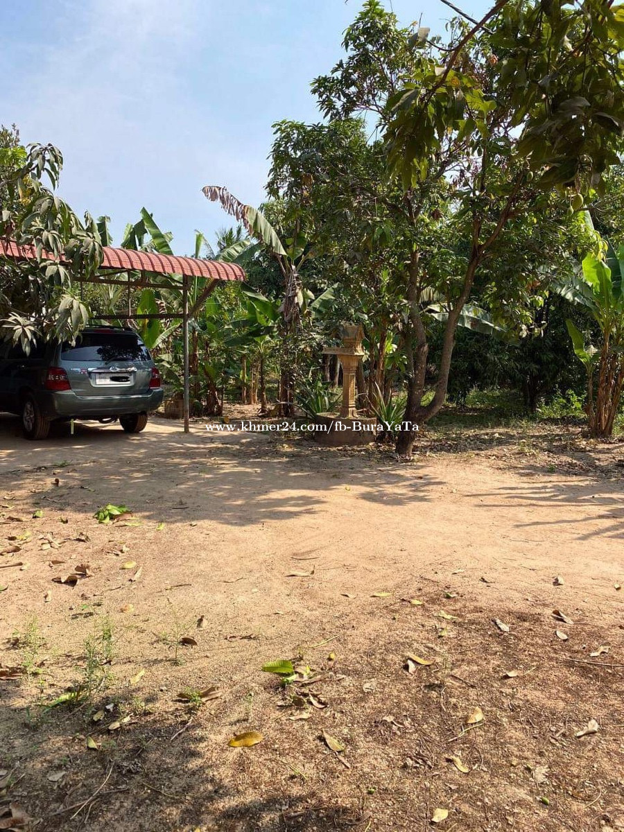 Land for sale, house, pond, fence, ownerLocated in Prek Dong village