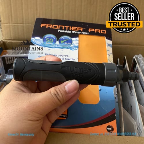 Aquamira Frontier Pro: Ultralight Tactical Water Fliter-180L. The best for hiking camping adventure.