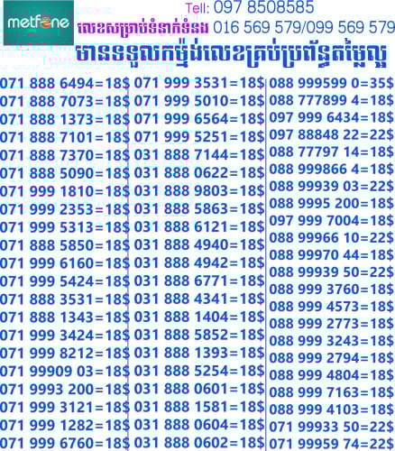 ស៊ីមលេខពិសេស