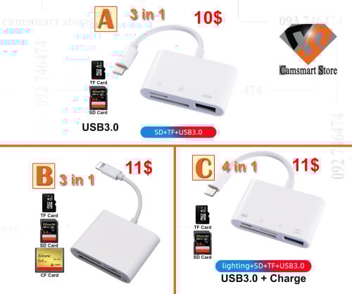iPhone Multi Card Reader of Lightning For SD TF Memory Card Readers