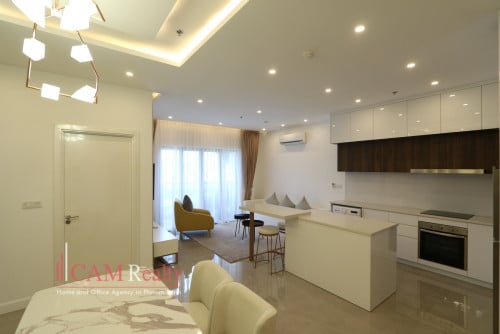 프놈펜에 렌트 아파트 Chroy Changvar | 2 bedrooms condo for rent | Swimming pool, gym, kids' playground