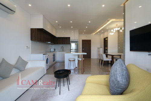 프놈펜에 렌트 아파트 Chroy Changvar | 2 bedrooms condo for rent | Swimming pool, gym, kids' playground