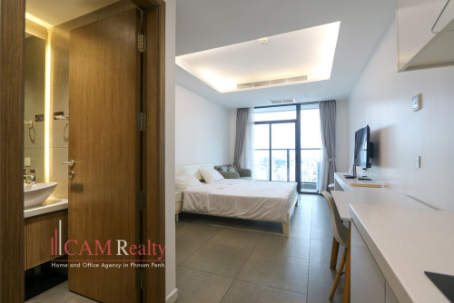 Studio condo on 27th floor for rent in Front of AEON Mall Phnom Penh.