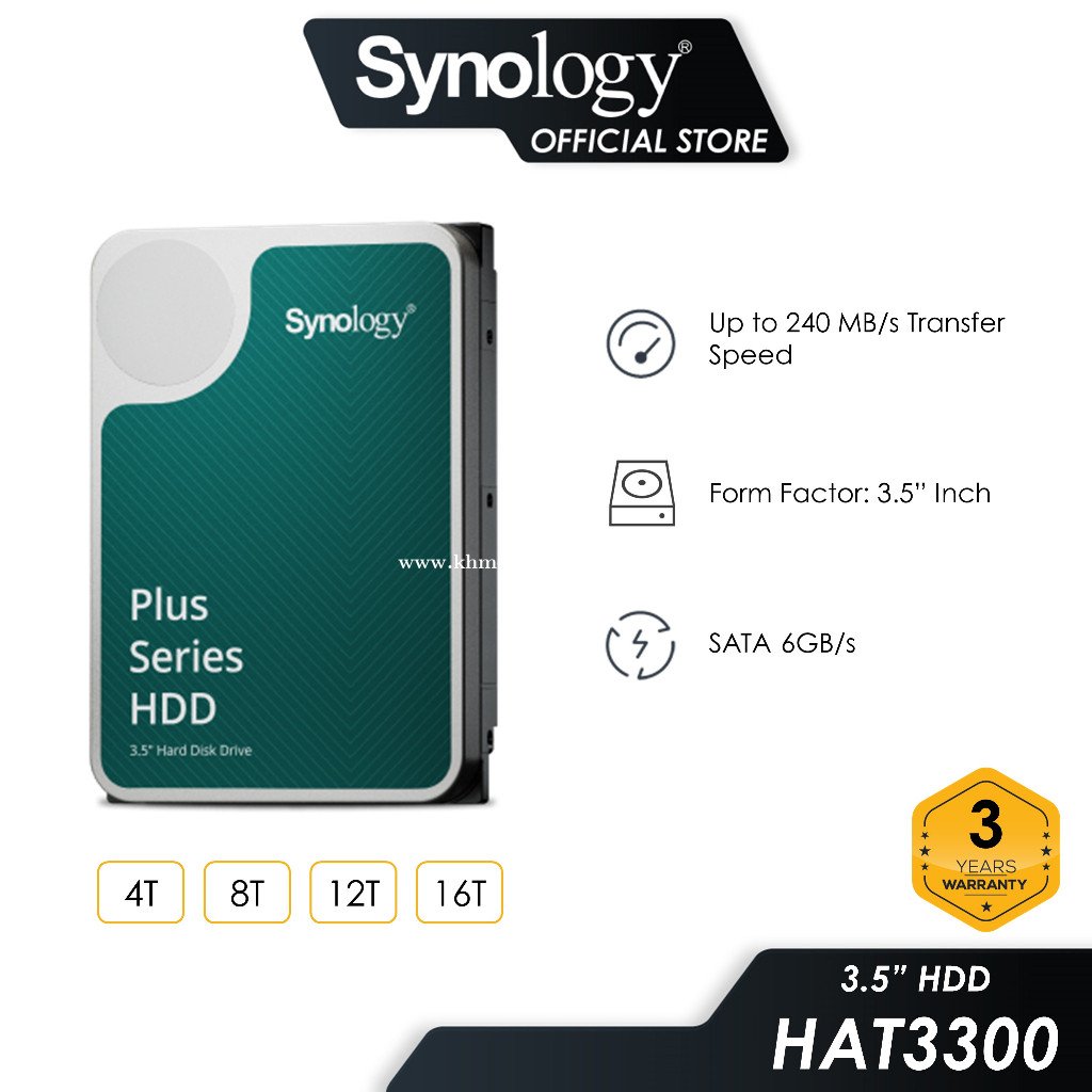 Synology 4TB Plus Series SATA HDD (HAT3300-4T) Price $155.00 in