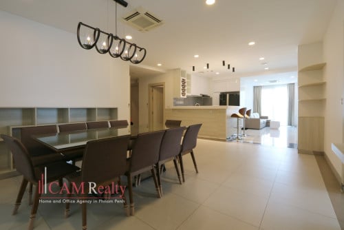 BKK1 area | Modern style 3 bedrooms serviced apartment for rent in BKK1 Phnom Penh