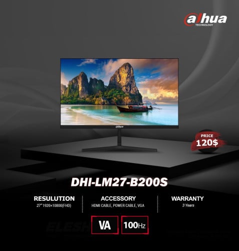 DHI-LM27-B200S( 27"/VA/1920×1080/72% NTSC/ 5ms/ 75HZ/VGA×1，HDMI×1/ )
