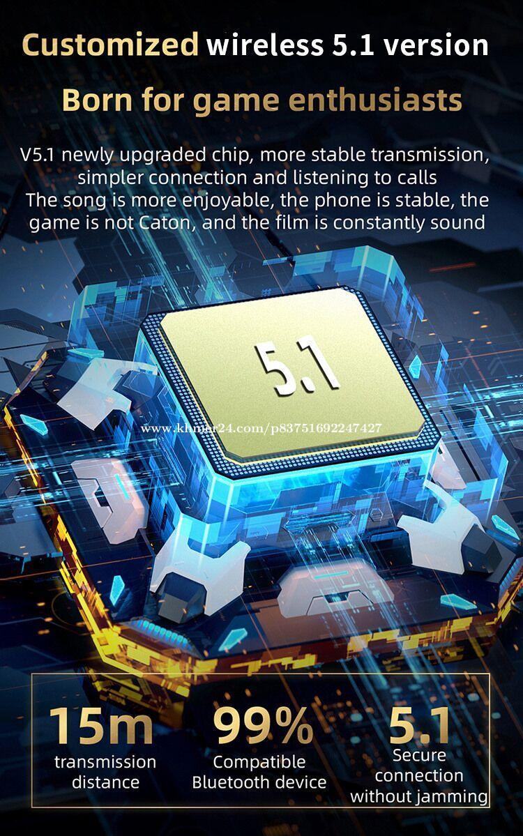 TWS Earbuds Inear Gaming Earphones Gamer Headphones A100 Price 18.00