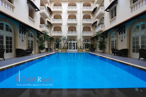 프놈펜에임대주택 | Daun Penh | Classic 3 bed penthouse apartment for rent| Pools, gym and kids’ playroom