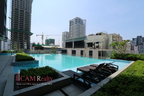 BKK3 (border BKK1) | Korean-style 3 bedrooms condo on 31st floor for rent | Swimming pool and gym