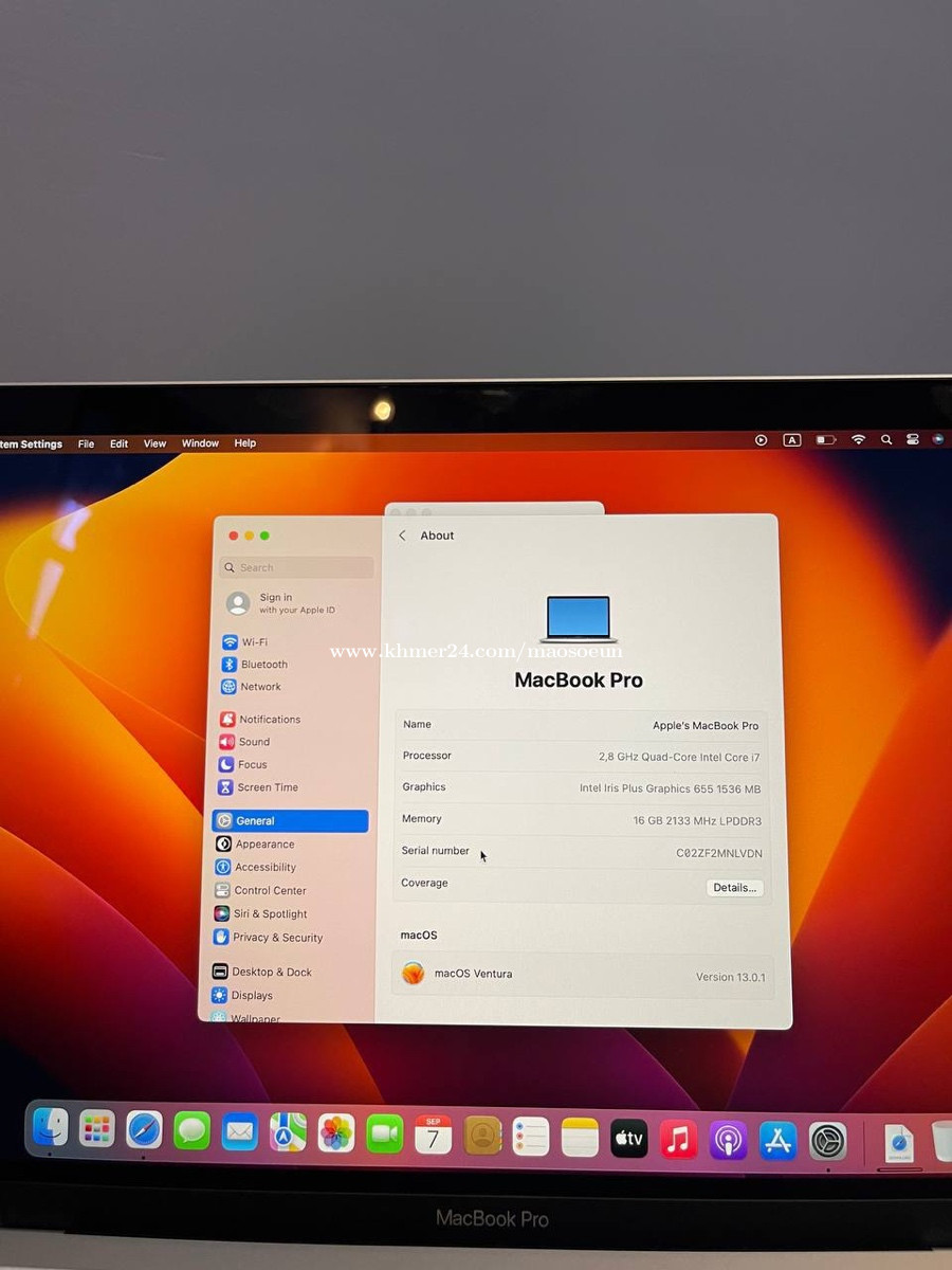 MacBook Pro 2019 13'' I7 | Ram 16GB | SSD 512GB Price $785.00 in