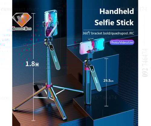 Aluminum Alloy Bluetooth Selfie Stick P185 Universal Mobile Phone Live Bracket Handheld Stabilizer