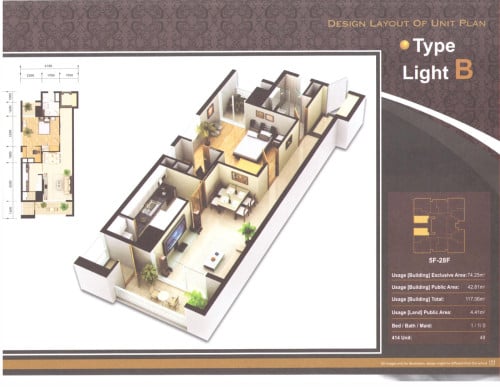 De Castle Royal 1bedroom 74sqm for sale urgently