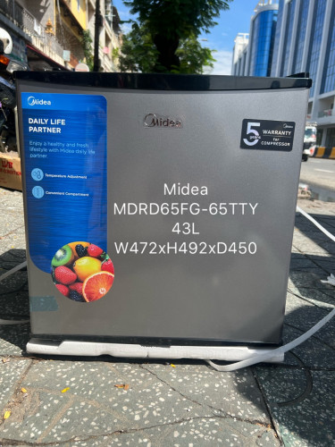 Midea HS - 65L (new Refrigerator 1 door,  ទូរទឹកកកទ្វារ1 ថ្មី កំពស់ 0,5m)