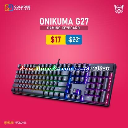 ONIKUMA G27 Wired 104-Keys Backlit Mechanical Gaming Keyboard