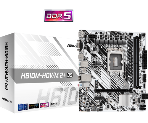 Asrock H610M-HDV/ M.2+ D5 Mainboard 14th 13th 12th   LGA 1700 DDR5