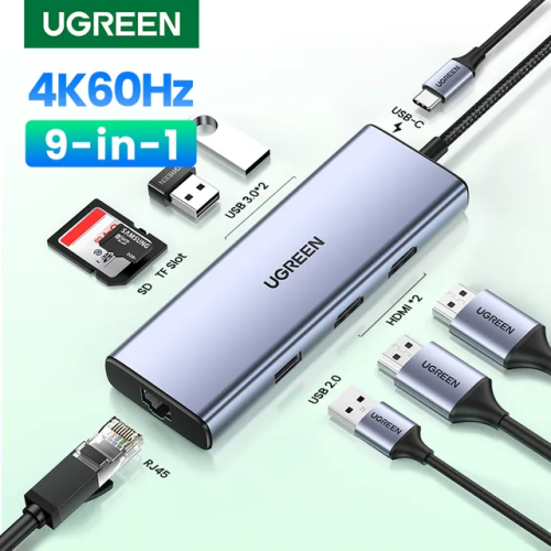 UGREEN – HUB USB 2.0 4K 60Hz Type C vers HDMI 100 RJ45 PD 3.0 W