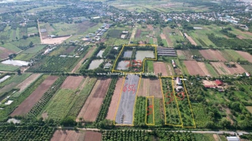 ស្រុកស្អាង ៖ តំលៃក្រោមទីផ្សារ  65$/m²  លើផ្លូវរដ្ឋទំហំ40ម   international phnom penh airport