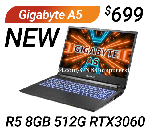 Gigabyte PC Portable Gamer A5 K1 5600H 15.6´´ R5-5600H/16GB/512GB