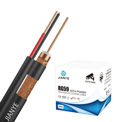 ខ្សែកាមេរាសុវត្ថិភាព JIANYE Coaxial Cable RG59+2C