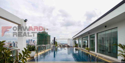 Studio room apartment with swimming pool and gym available for rent in Phsar Doem Thkov Area.