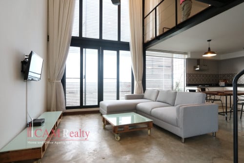 Loft style 1 bedroom renovated apartment for rent in BKK1