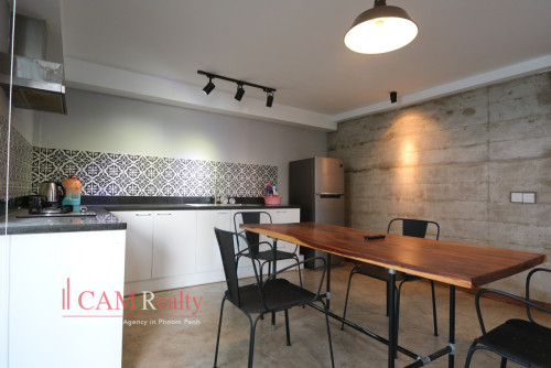 Loft style 1 bedroom renovated apartment for rent in BKK1