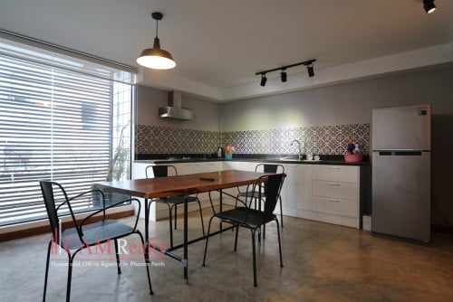 Loft style 1 bedroom renovated apartment for rent in BKK1