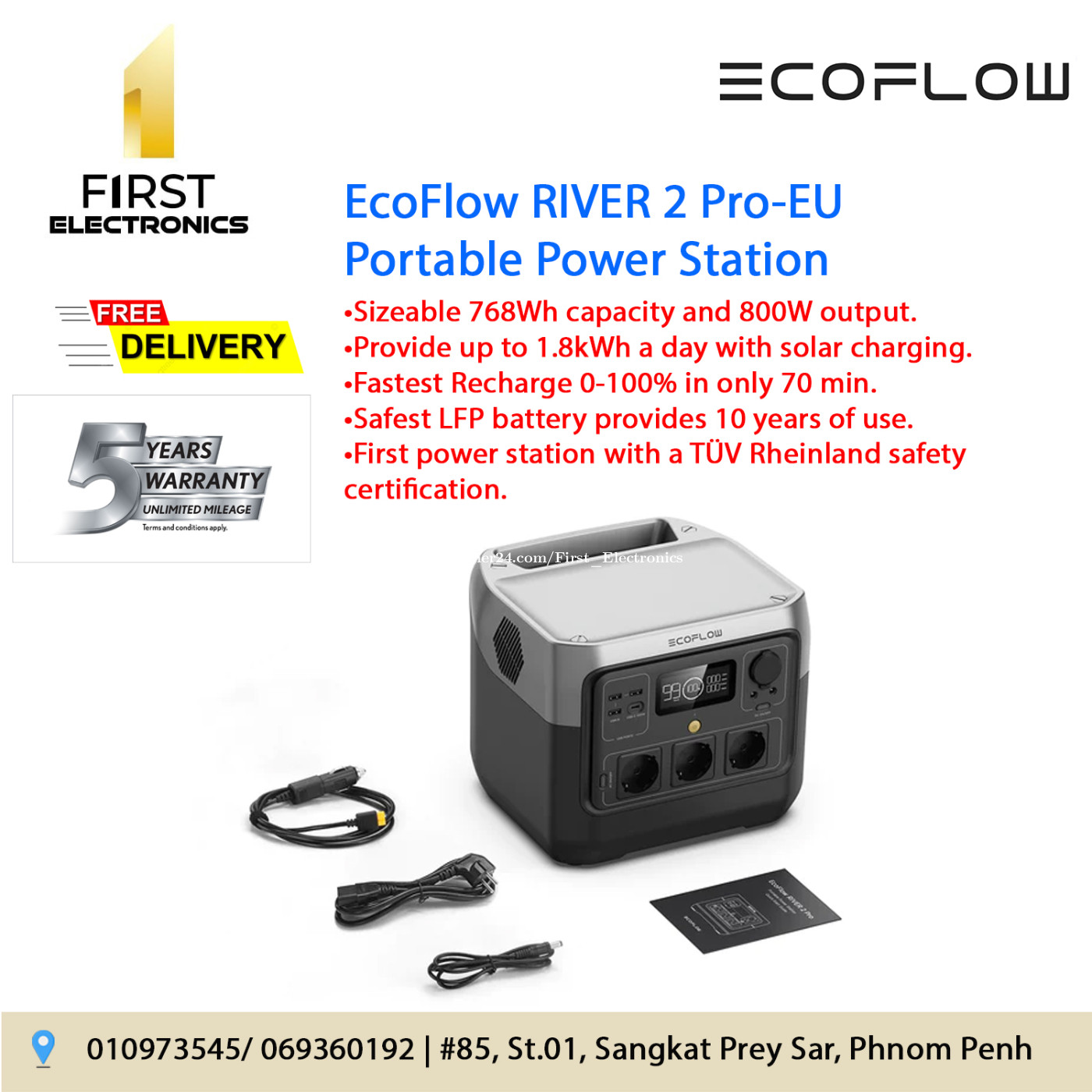EcoFlow RIVER 2 Portable Power Station - Free Shipping