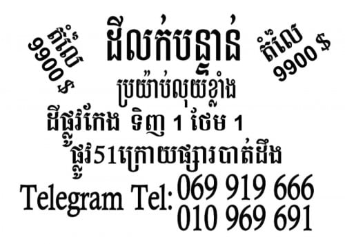 ដីលក់បន្ទាន់ប្រយ៉ាប់លុយ