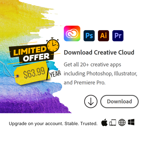 \ud83d\udd25LIMITED OFFER! 1 Year Upgrade Adobe CC Account (Access any devices)