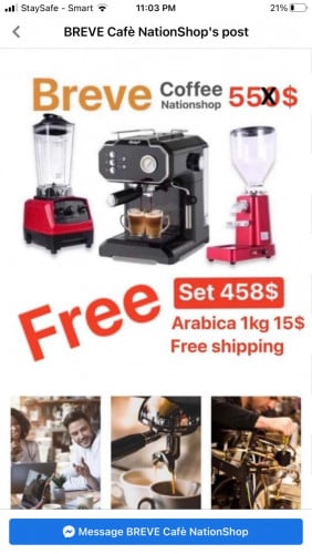 One set machine machine expresso, blender, grinder
