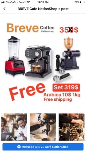 Set machine expresso, blender , grinder