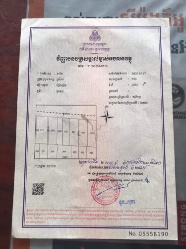 ដី 20m x 100m ជាប់ផ្លូវធំ30ម​ លក់​6ម៉ឺនចរចា