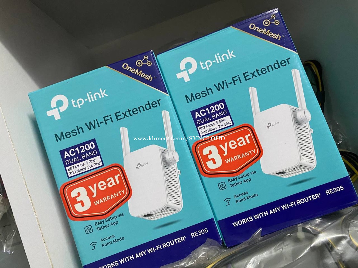 TP-Link RE215 AC750 OneMesh Wi-Fi Range Extender price $30.00 in Tuek L'ak  Pir, Tuol Kouk, Phnom Penh, Cambodia - SYNCLOUD