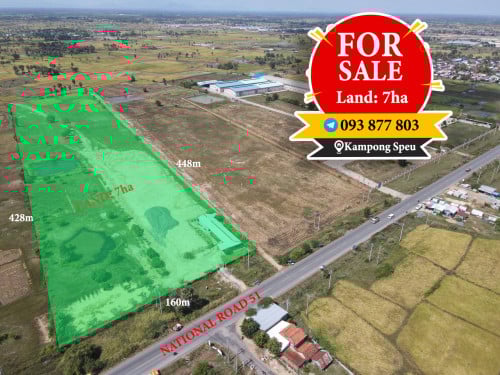 ដីលក់នៅលើផ្លូវជាតិលេខ51 ចុះពីផ្លូវជាតិលេខ4ចំងាយ15km