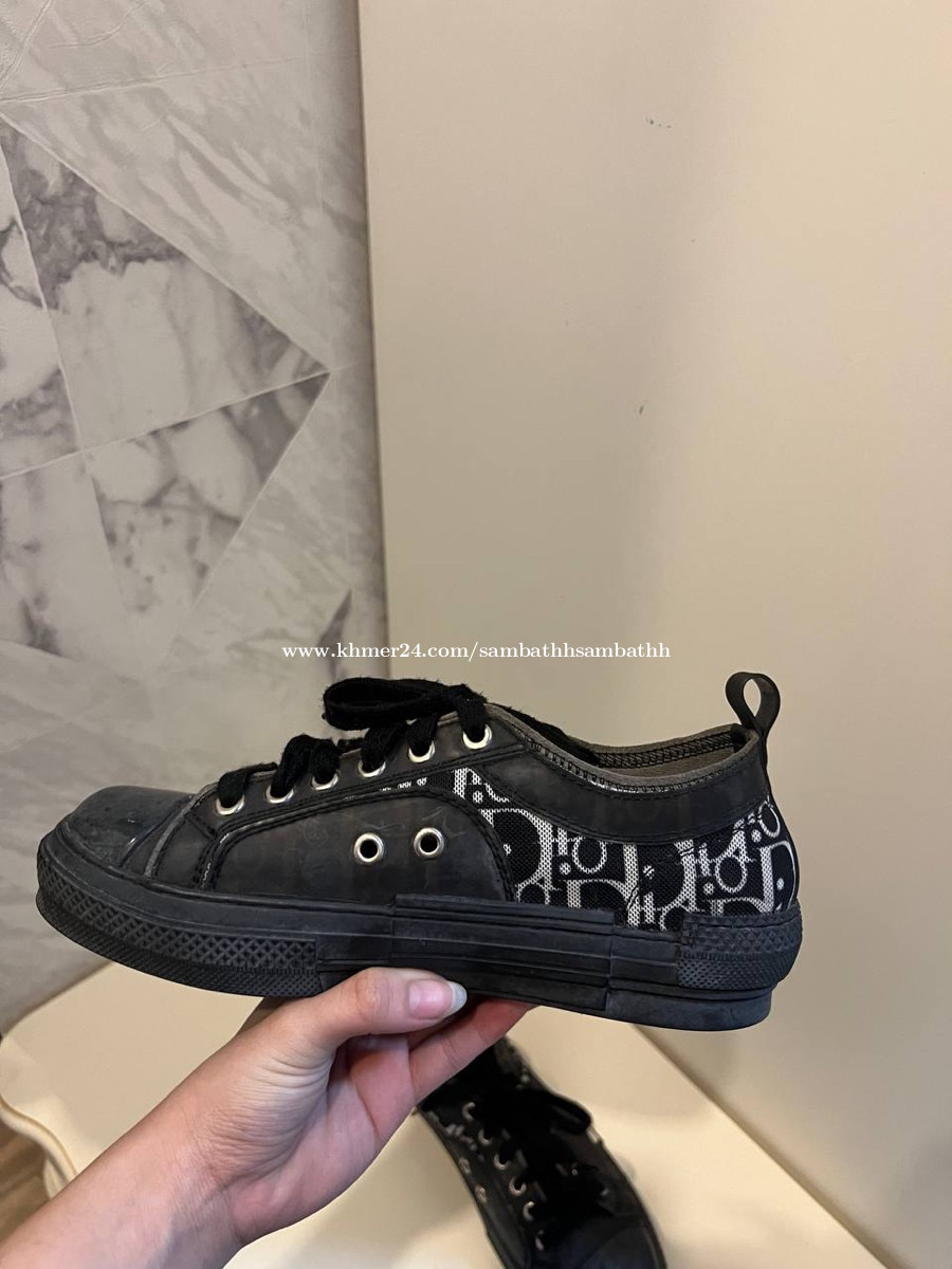 Dior b23 low top canvas oblique black hot sale