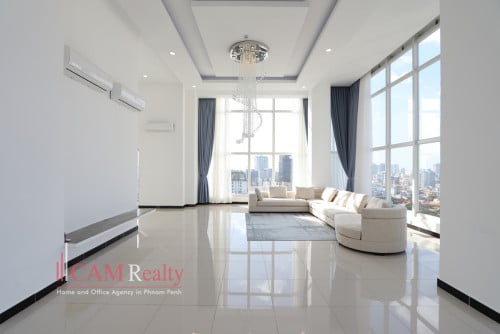 Near Aeon 1 | Tonle Basak | 4 bedrooms duplex penthouse apartment for rent | Swimming pool and gym