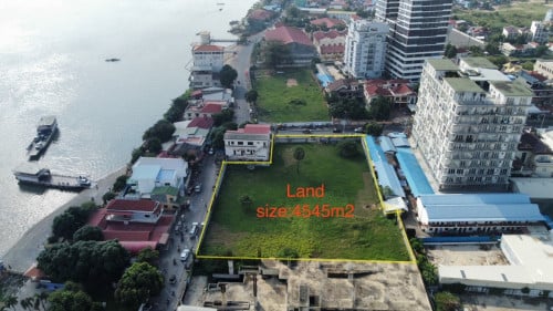 Land for sale good for build Condo, Hotel, Located Next to Mekong River, Chrouy Chongva Area