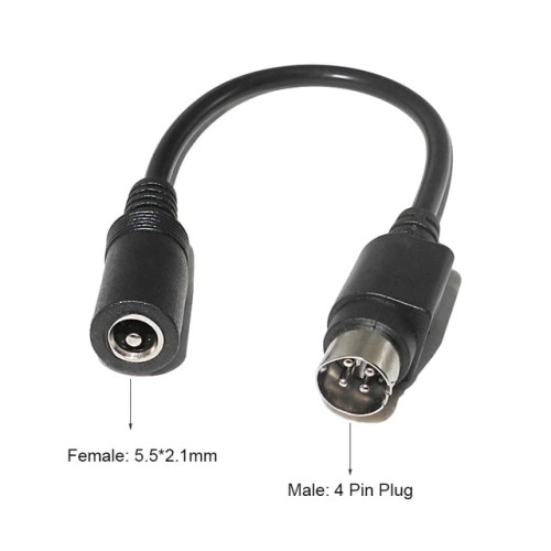 DC Power Supply Adapter Cable 5.5 x 2.1mm Female to 4 Pin Male Adapter