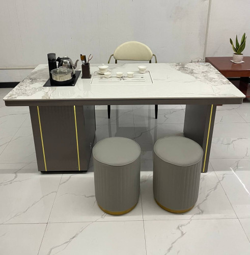 200*81*70CM tea table តុតែ A款岩板茶桌HT（1桌+3椅）