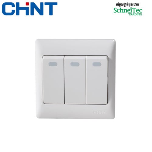 CHINT កុងតាក់ចុច 3 NEW7G 10A 250V ស មាស